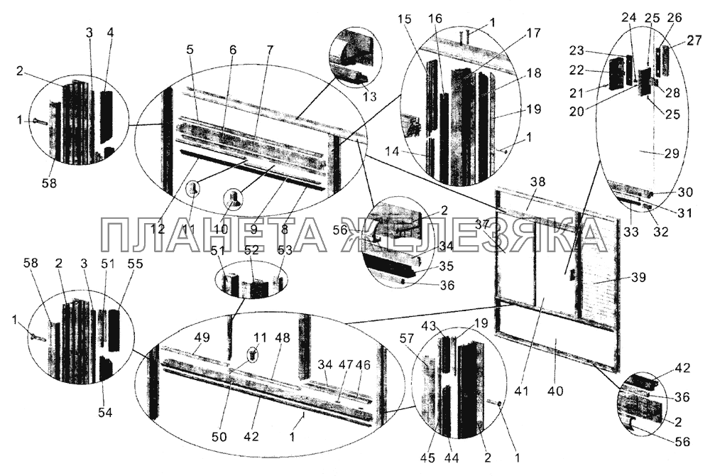 Окно водителя МАЗ-105